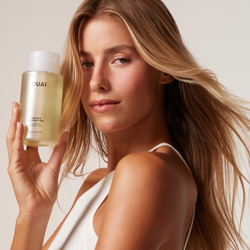 OUAI Fine Hair Shampoo Refill - Volumizing Shampoo for Fine Strands - Made with Biotin, Keratin & Chia Seed Oil - Strengthens, Nourishes & Thickens - Color-Safe & Sulfate Free Hair Care (32 Fl oz) - Image 3
